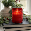 5" RED DOTTED GLASS 3D FLAME CANDLE