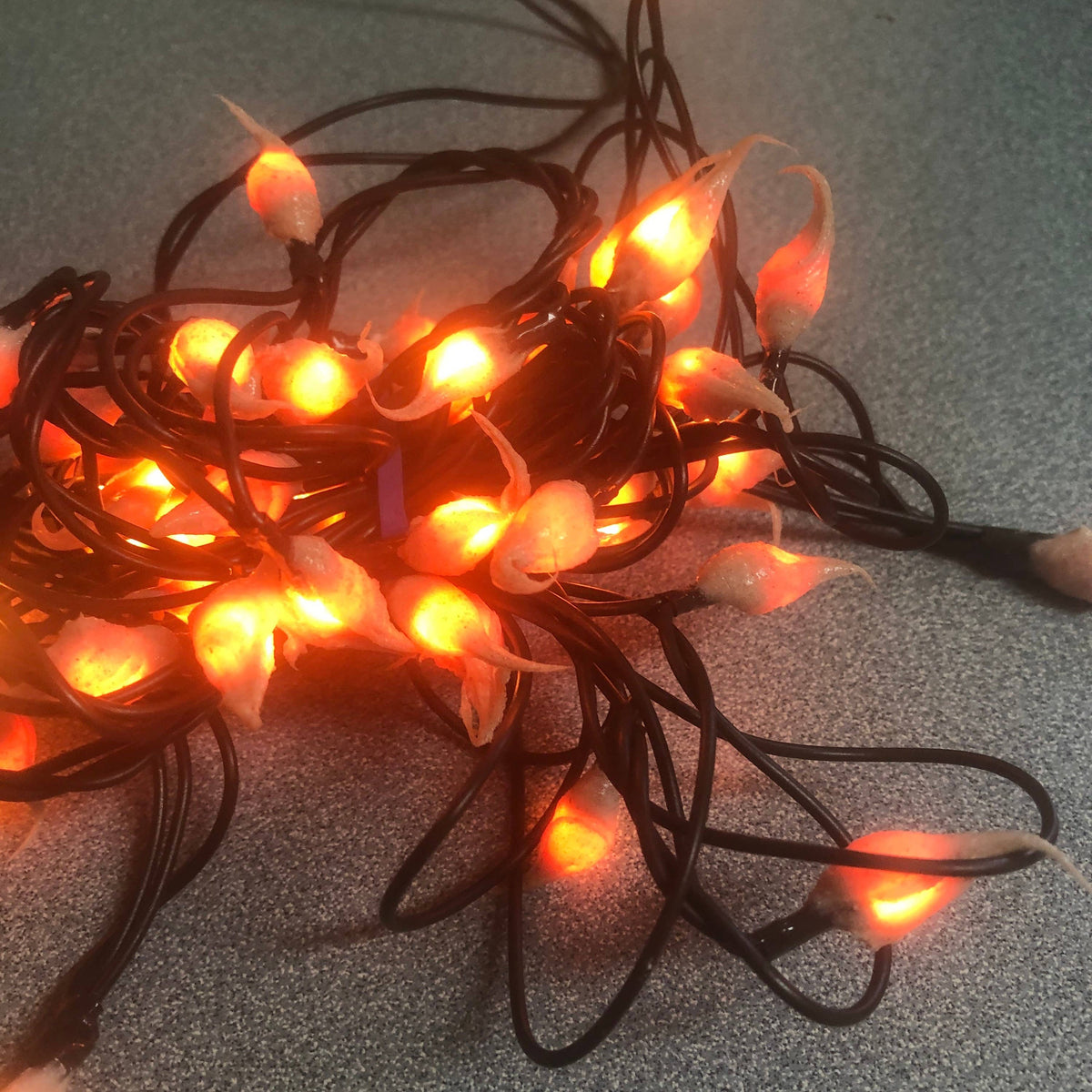 Electric TOASTED ORANGE Primitive Teeny Rice  Lights