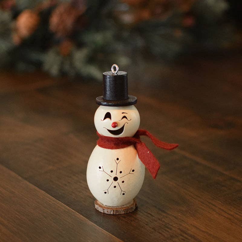 Hand-Crafted Snowman Gourd - Lil Blizzard - Winter Decor