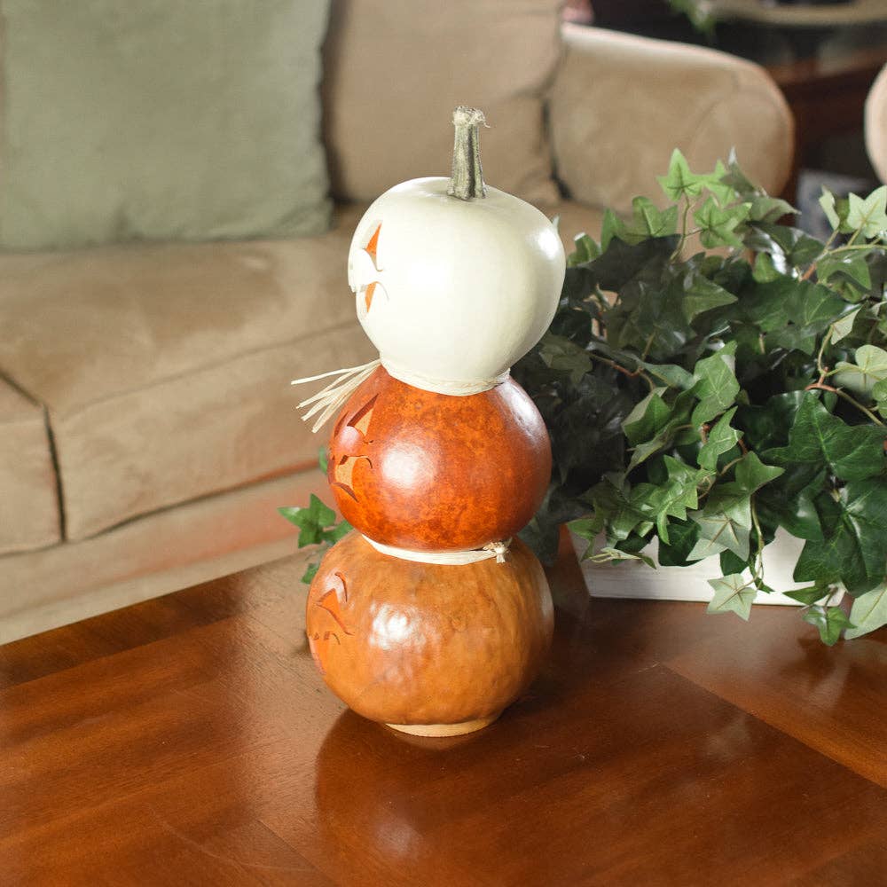 Hand-Crafted Tiered Gourd - Jack Stack Large Tall Lit
