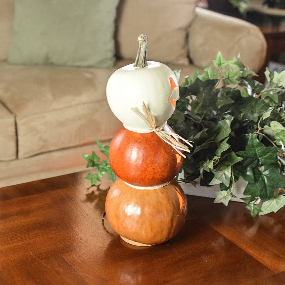 Hand-Crafted Tiered Gourd - Jack Stack Large Tall Lit