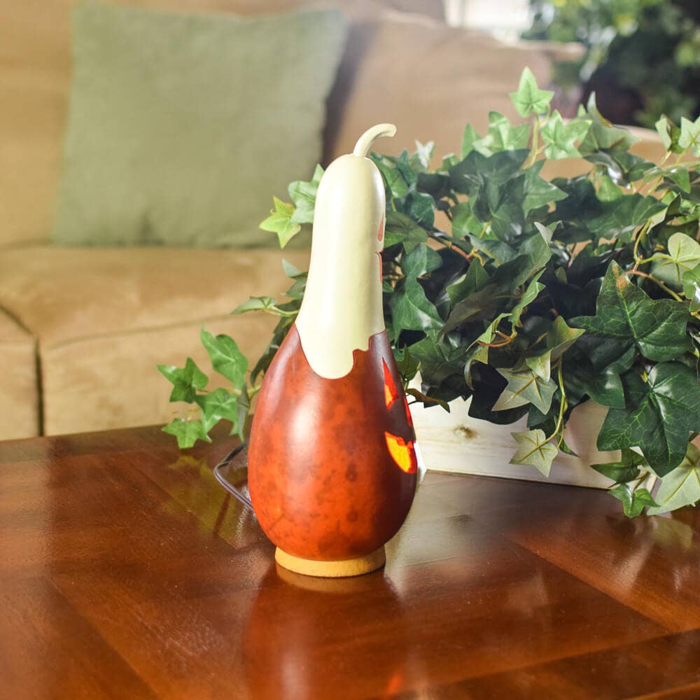Hand-Crafted Gourd - Casper Jack Small Tall Lit - Fall Decor