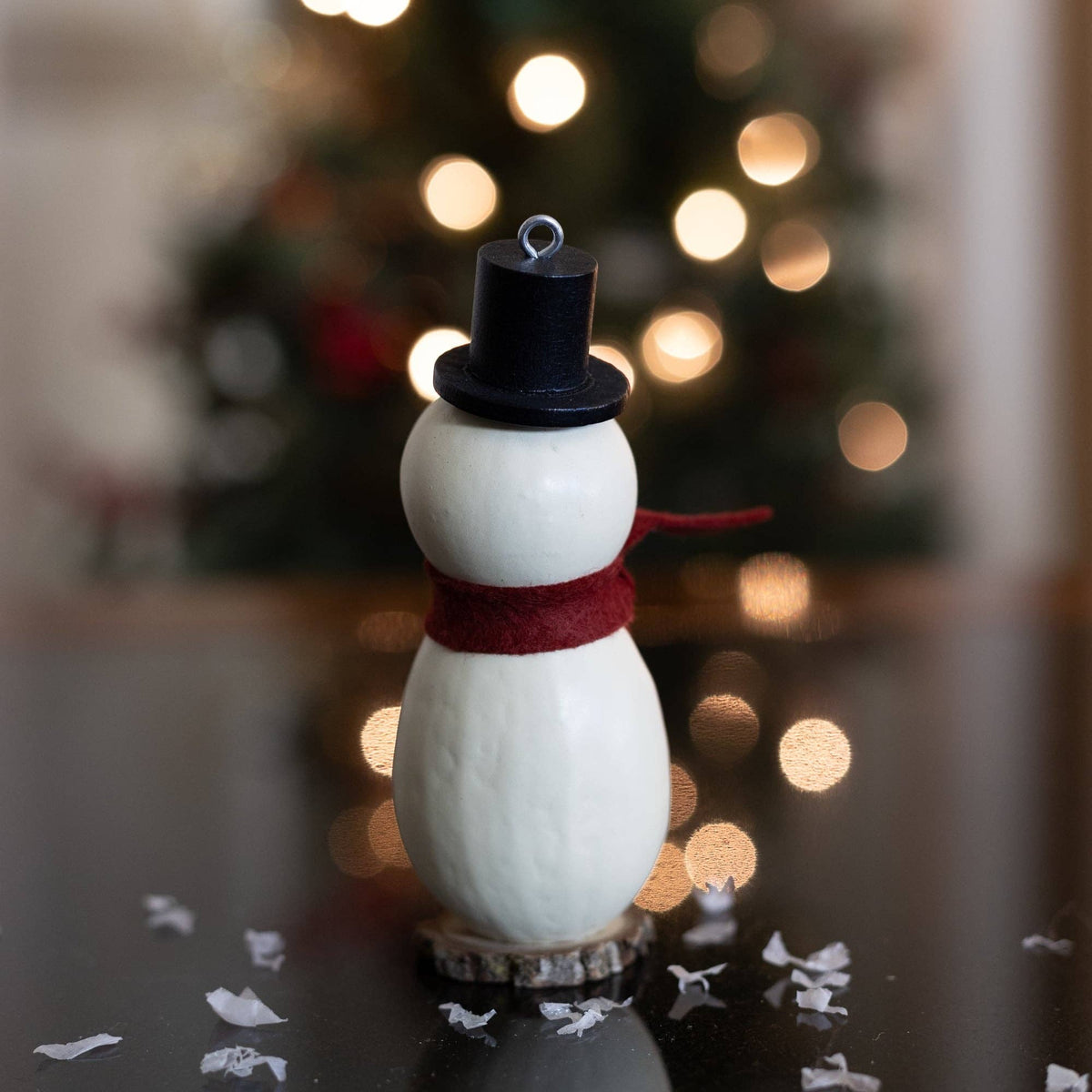 Hand-Crafted Snowman Gourd - Lil Blizzard - Winter Decor
