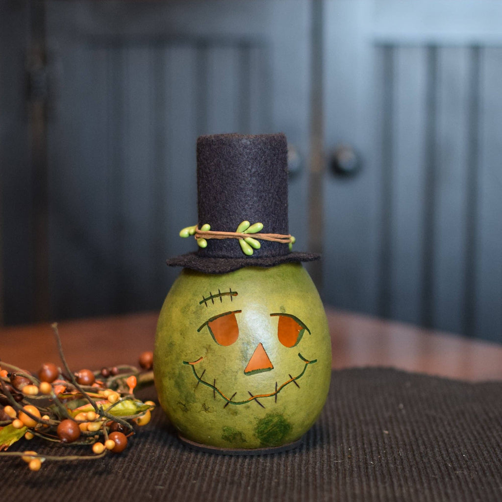Hand-Crafted Gourd - Frank Miniature - Halloween Decor