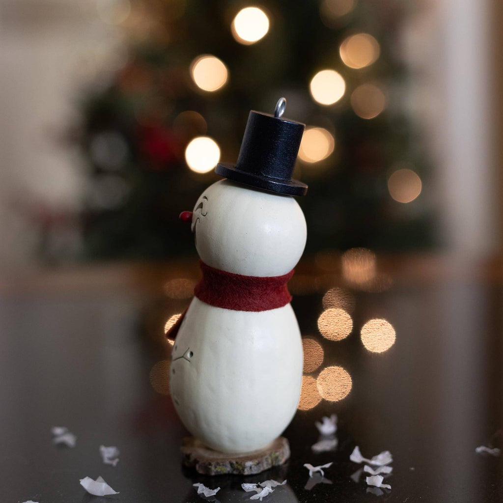 Hand-Crafted Snowman Gourd - Lil Blizzard - Winter Decor