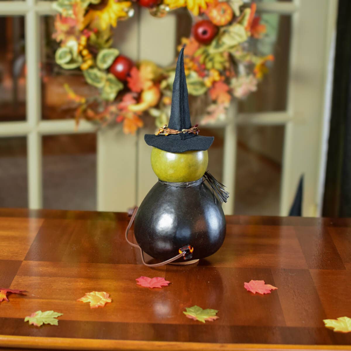Hand-Crafted Witch Gourd - Fiona Medium Lit - Halloween