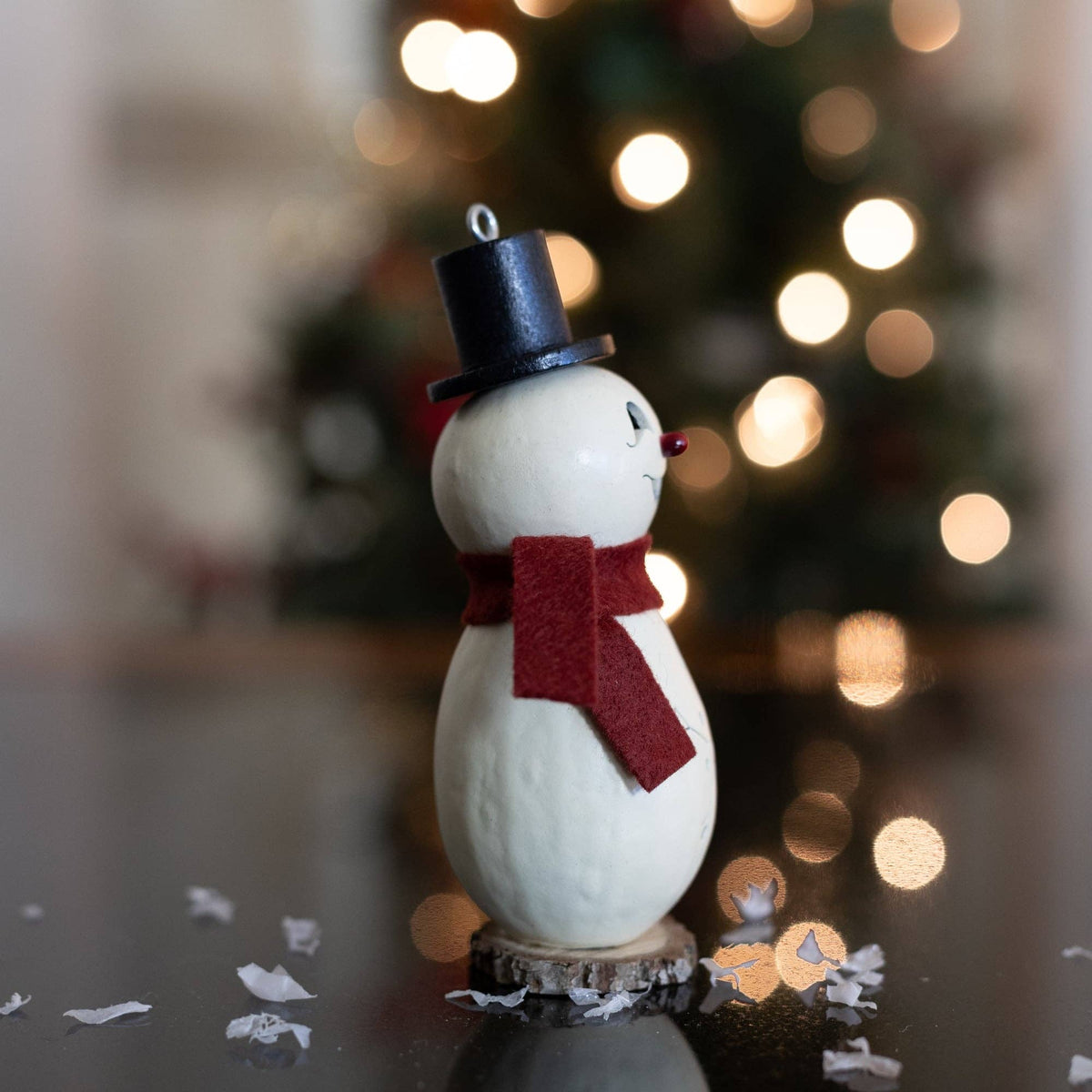 Hand-Crafted Snowman Gourd - Lil Blizzard - Winter Decor