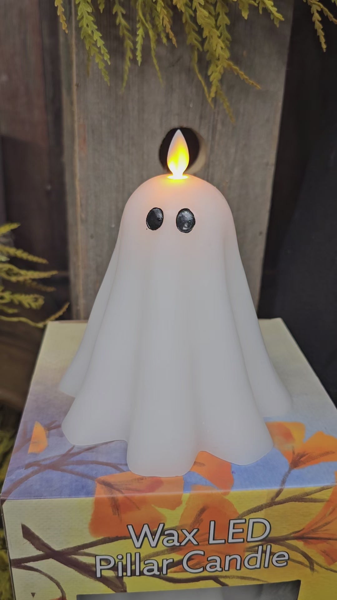 Ghost with Feet, Moving Flame Led Candle 5.3x5in