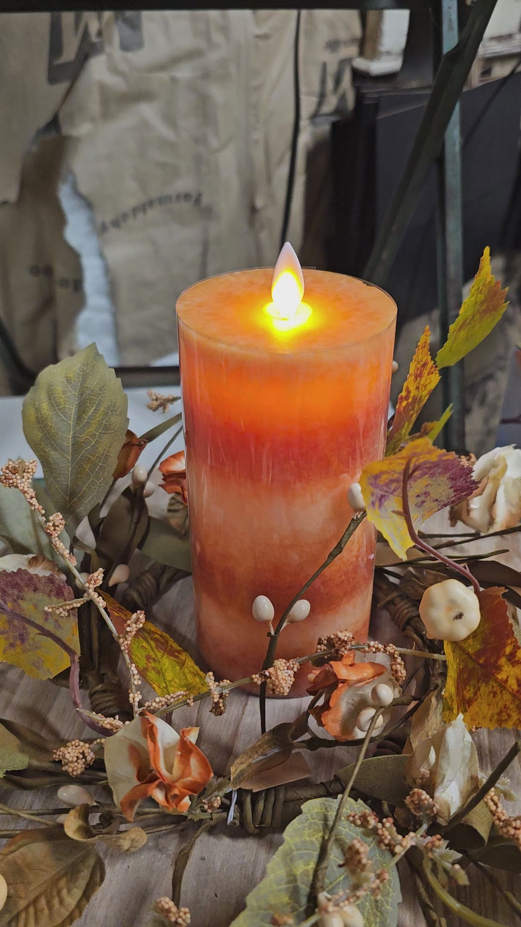 7 Layer Fall Mottle Moving Flame Led Candle