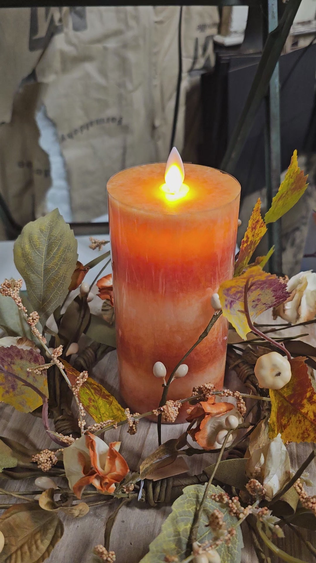 7 Layer Fall Mottle Moving Flame Led Candle