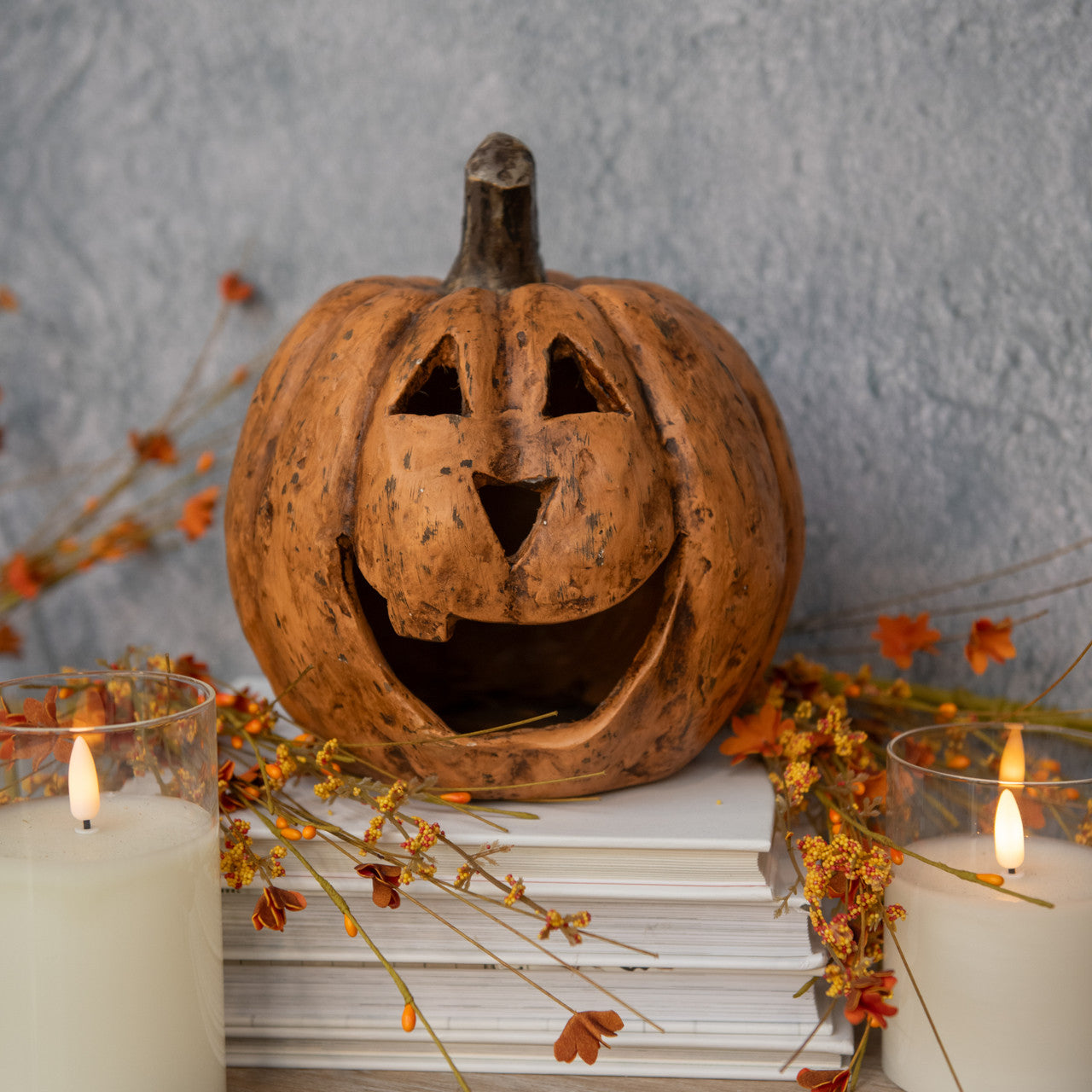 8" Terracotta Big Mouth Pumpkin