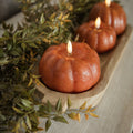 3.5" ORANGE 3D FLAME SHORT PUMPKIN CANDLE